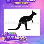 Free Standing Pose Free Black Silhouette Kangaroo Free SVG 4 - Instant Download
