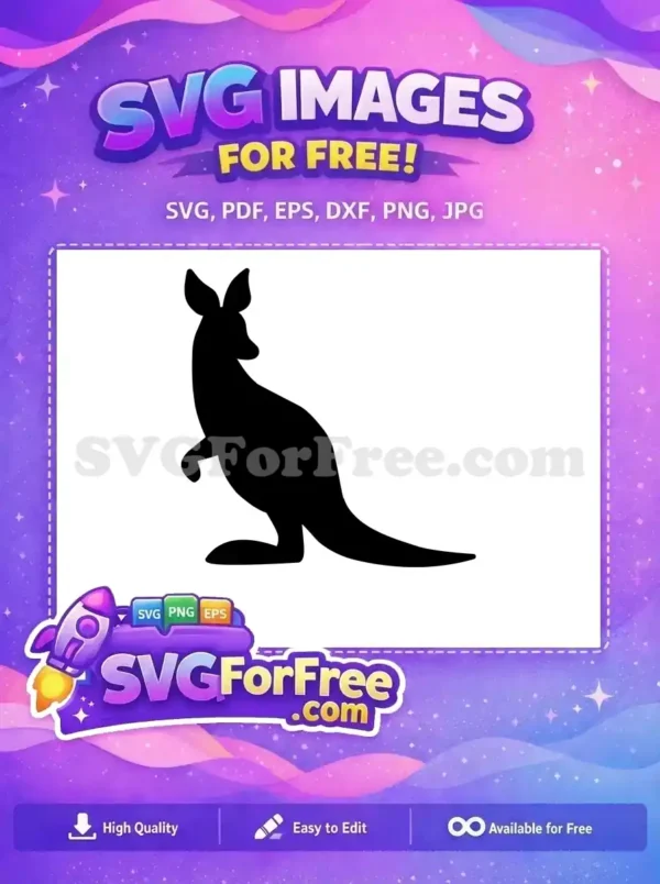 Free Black Silhouette Free Upright Kangaroo Free Animal SVG Free Black Silhouette Free Upright Kangaroo Free Animal SVG
