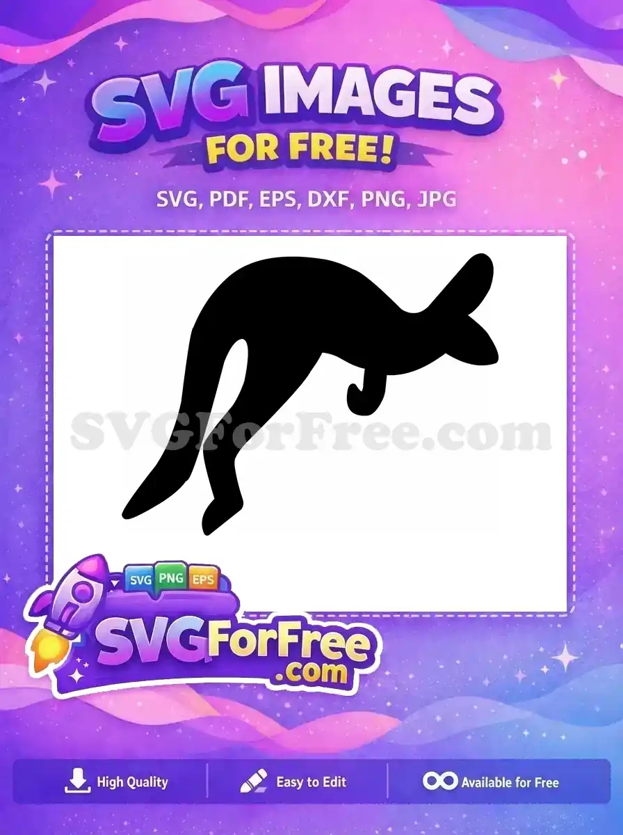 Free Mama Kangaroo Free Joey Silhouette Australia Free SVG 1