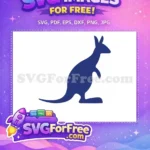 Free Standing Pose Free Blue Silhouette Kangaroo Free SVG - Instant Download