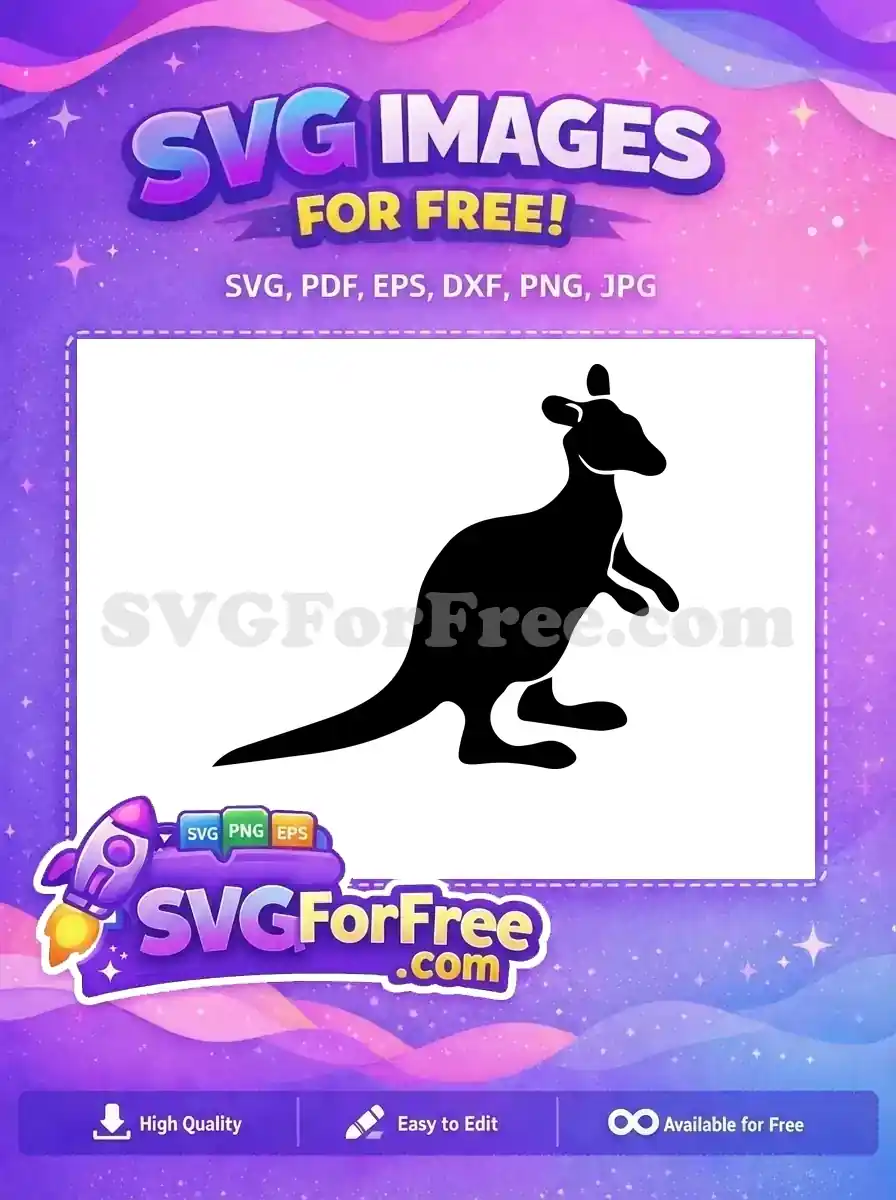 Free Black Silhouette Free Animal Kangaroo Australia Free SVG