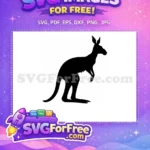 Free Mother Joey Free Silhouette Cute Kangaroo Free SVG - Instant Download