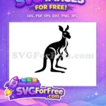 Free Black Silhouette Free Standing Kangaroo Animal Free SVG - Instant Download