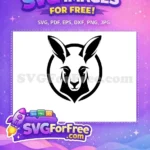 Free Detailed Face Free Silhouette Kangaroo Head Free SVG - Instant Download