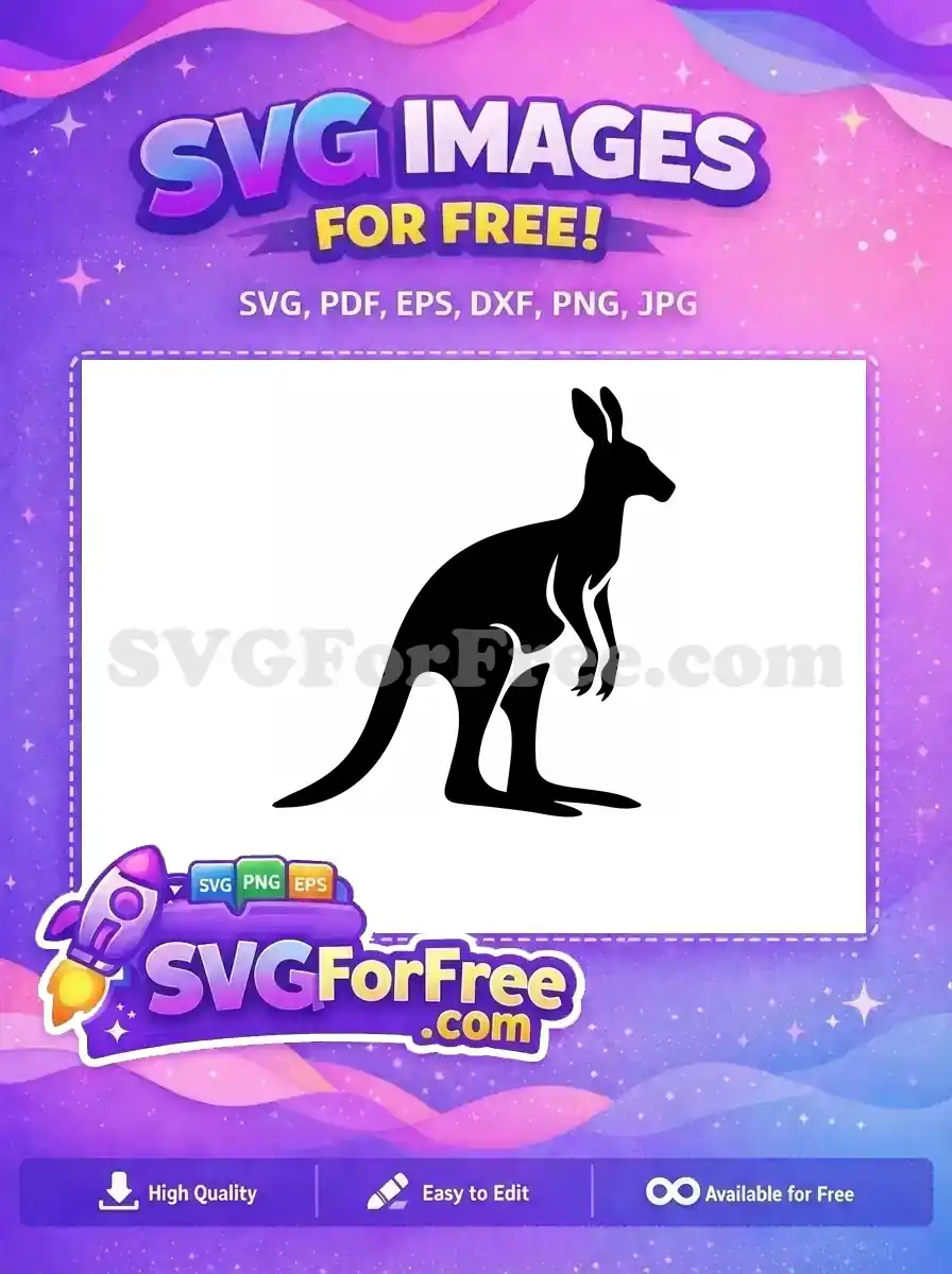 Free Mama Kangaroo Free Joey Silhouette Animal Free SVG 3