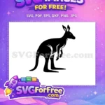Free Minimalist Black Kangaroo Free Silhouette Australia Free SVG - Instant Download