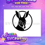 Free Detailed Face Free Black Silhouette Kangaroo Free SVG - Instant Download