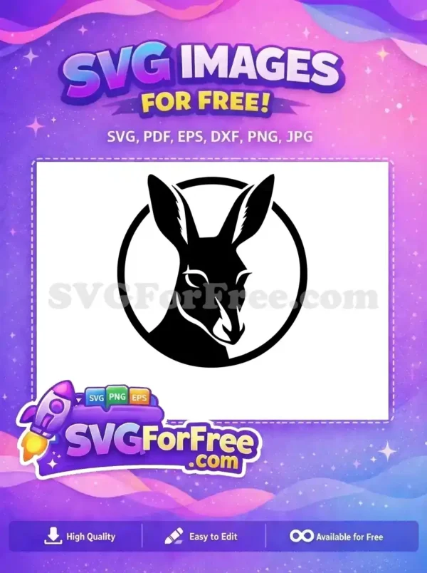 Free Detailed Face Free Black Silhouette Kangaroo Free SVG