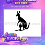 Free Mama Kangaroo Free Joey Silhouette Family Free SVG - Instant Download