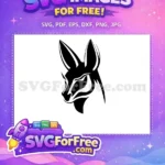Free Black Kangaroo Silhouette Free Detailed Animal Art Free SVG - Instant Download