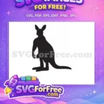 Free Standing Kangaroo Free Black Silhouette Australia Free SVG - Instant Download