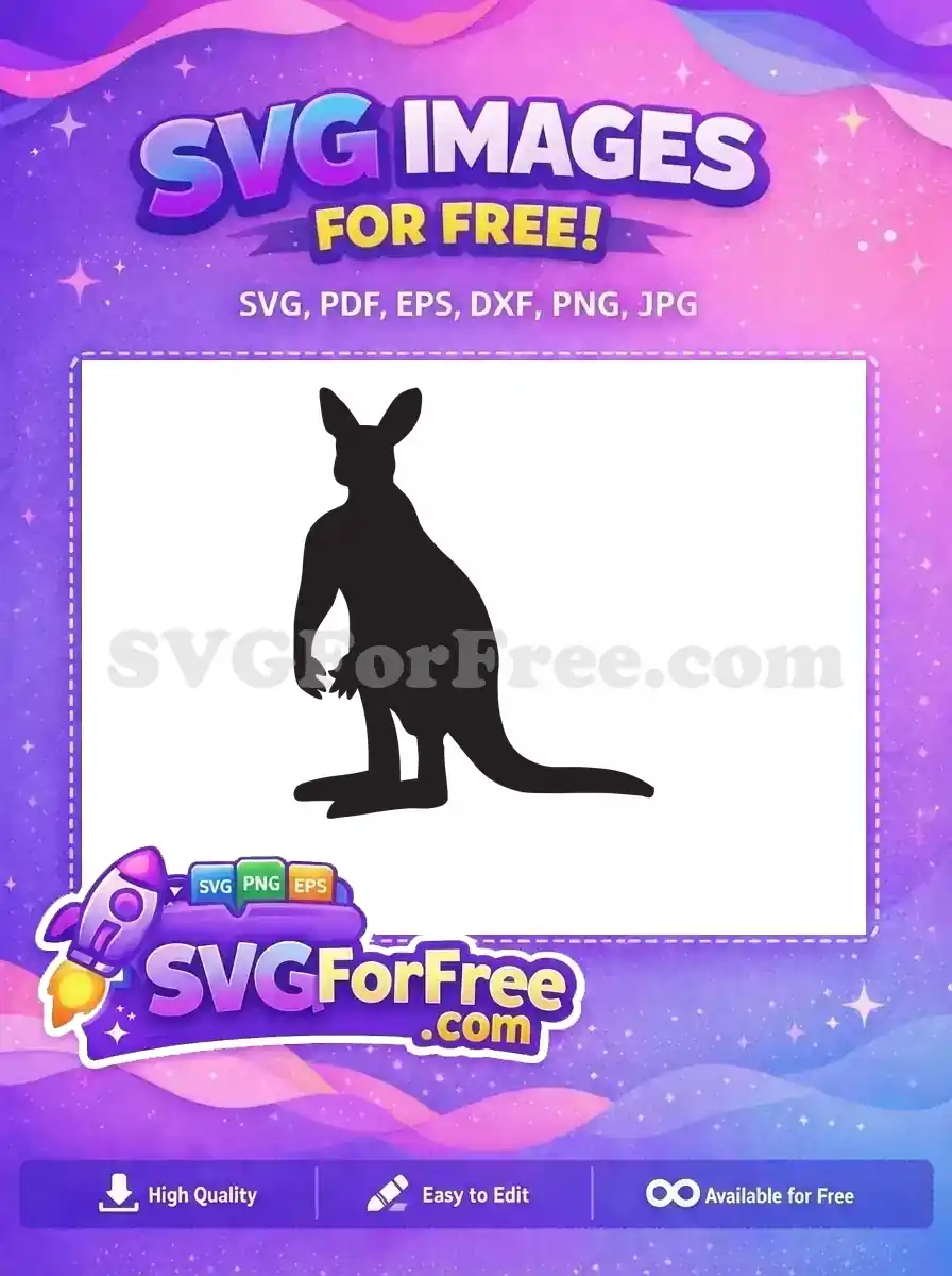Free Standing Kangaroo Free Black Silhouette Australia Free SVG