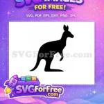 Free Mother Free Joey Black Kangaroo Silhouette Free SVG - Instant Download