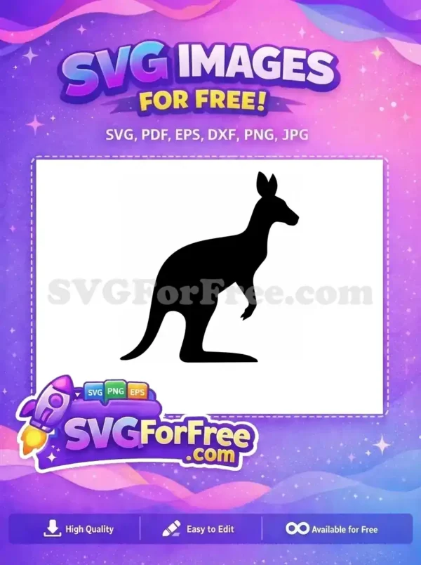 Free Mother Free Joey Black Kangaroo Silhouette Free SVG