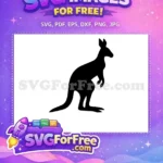 Free Black Silhouette Free Kangaroo Profile Wildlife Free SVG - Instant Download
