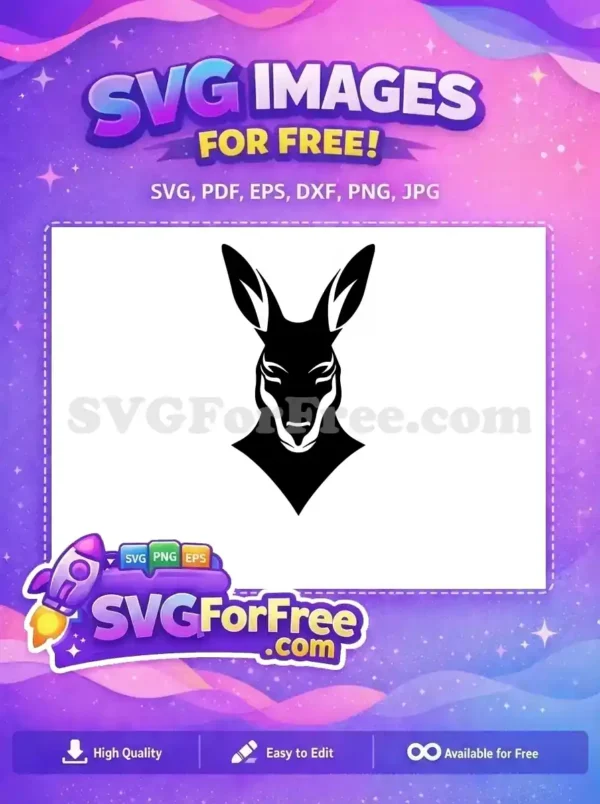 Free Detailed Face Free Silhouette Dark Kangaroo Free SVG