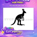 Free Mama Kangaroo Free Joey Outline Silhouette Free SVG - Instant Download