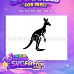 Free Black Kangaroo Free Silhouette Australia Animal Free SVG 2 - Instant Download