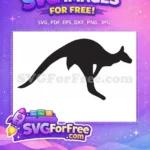 Free Hopping Black Free Silhouette Kangaroo Australia Free SVG 3 - Instant Download