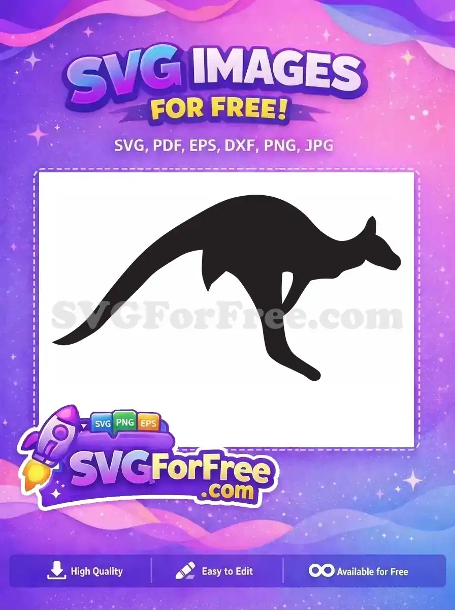 Free Hopping Black Free Silhouette Kangaroo Australia Free SVG 3