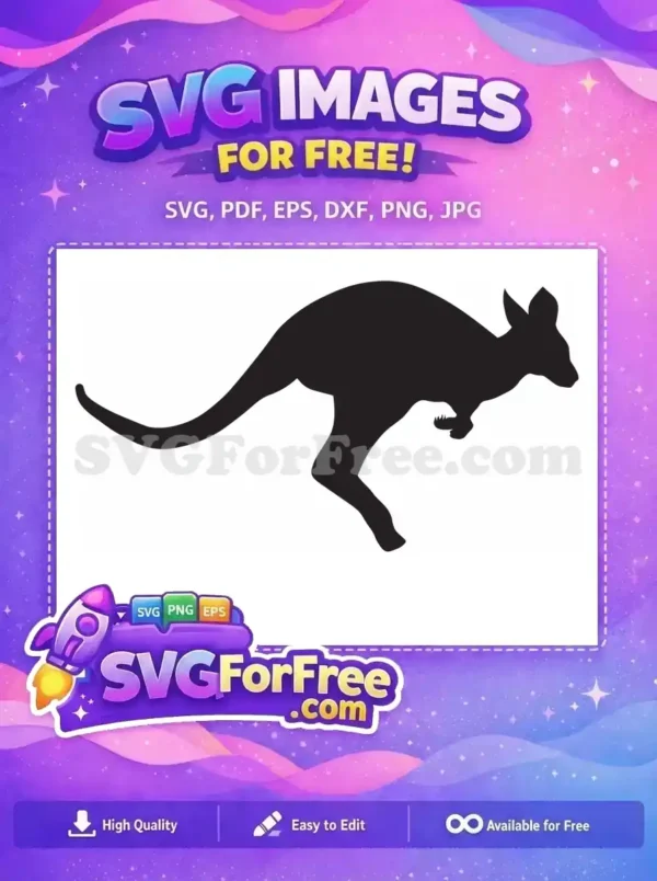 Free Leaping Silhouette Free Joey Pouch Kangaroo Free SVG