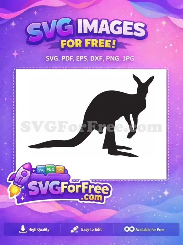 Free Black Kangaroo Silhouette Free Marsupial Australia Free SVG