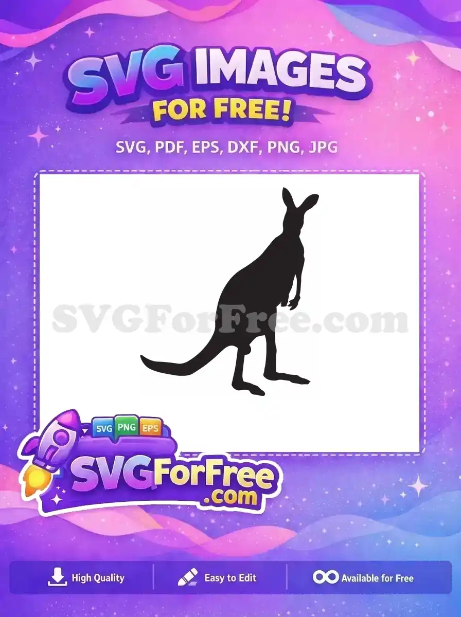 Free Upright Stance Free Black Silhouette Kangaroo Free SVG