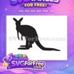 Free Standing Pose Free Silhouette Kangaroo Free SVG 3 - Instant Download