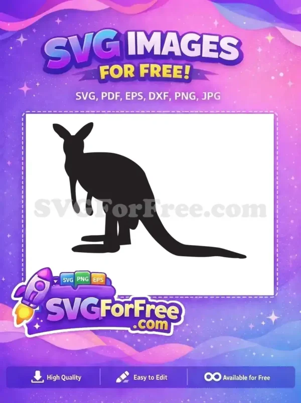 Free Standing Pose Free Silhouette Kangaroo Free SVG 3