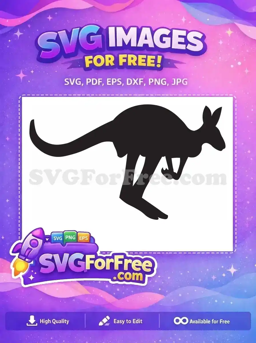Free Hopping Marsupial Free Wildlife Silhouette Kangaroo Free SVG