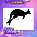 Free Black Silhouette Free Cute Kangaroo Silhouette Free SVG - Instant Download
