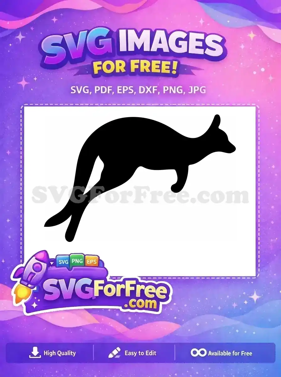 Free Black Silhouette Free Cute Kangaroo Silhouette Free SVG
