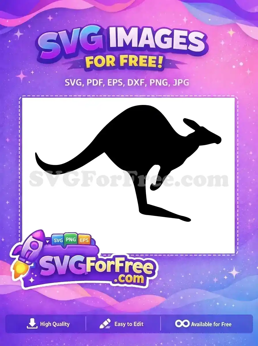 Free Hopping Wildlife Free Marsupial Kangaroo Silhouette Free SVG