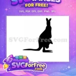 Free Mama Kangaroo Silhouette Free Joey Australia Free SVG - Instant Download