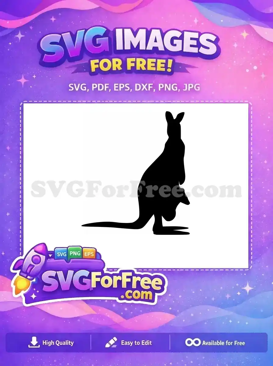 Free Mama Kangaroo Silhouette Free Joey Australia Free SVG