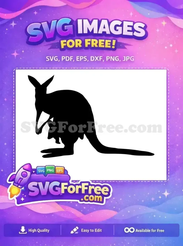 Free Mother Kangaroo Free Joey Silhouette Kangaroo Free SVG