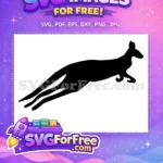 Free Black Silhouette Free Leaping Kangaroo Silhouette Free SVG 2 - Instant Download