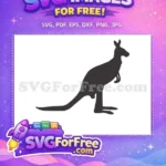 Free Standing Kangaroo Free Silhouette Dark Australian Free SVG - Instant Download