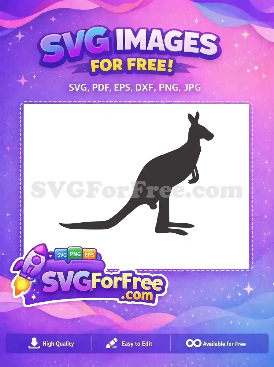 Free Standing Kangaroo Free Silhouette Dark Australian Free SVG