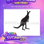 Free Standing Pose Free Black Silhouette Kangaroo Free SVG 10 - Instant Download