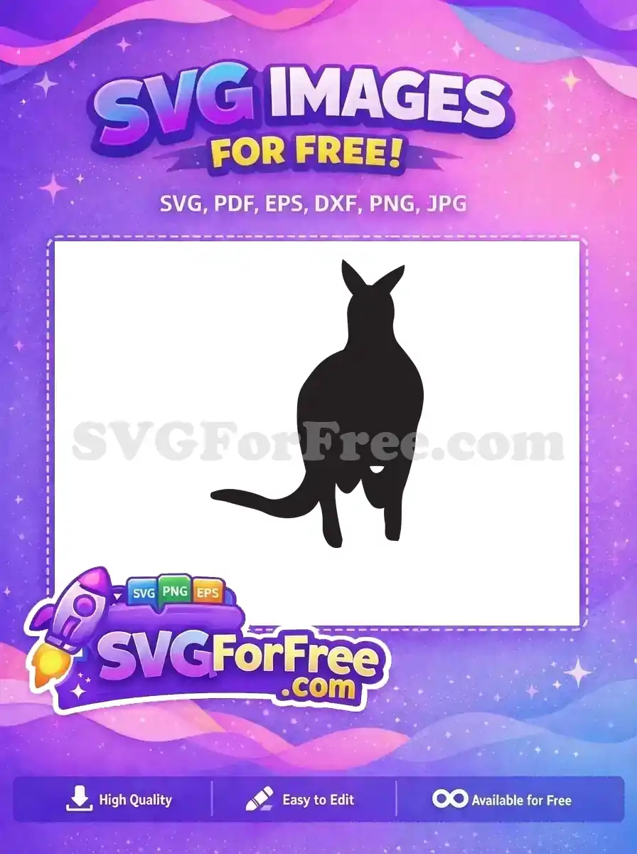 Free Black Silhouette Free Cute Animal Kangaroo Free SVG