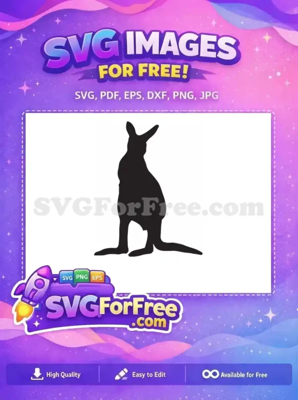Free Upright Kangaroo Free Silhouette Australia Free SVG
