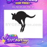 Free Leaping Forward Free Silhouette Black Kangaroo Free SVG - Instant Download