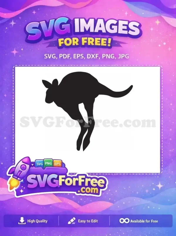 Free Leaping Forward Free Silhouette Black Kangaroo Free SVG
