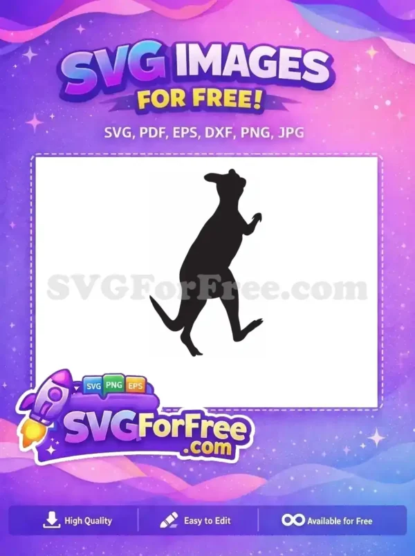 Free Hopping Silhouette Free Wildlife Kangaroo Silhouette Free SVG