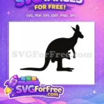 Free Mother Kangaroo Free Joey Silhouette Animal Free SVG - Instant Download