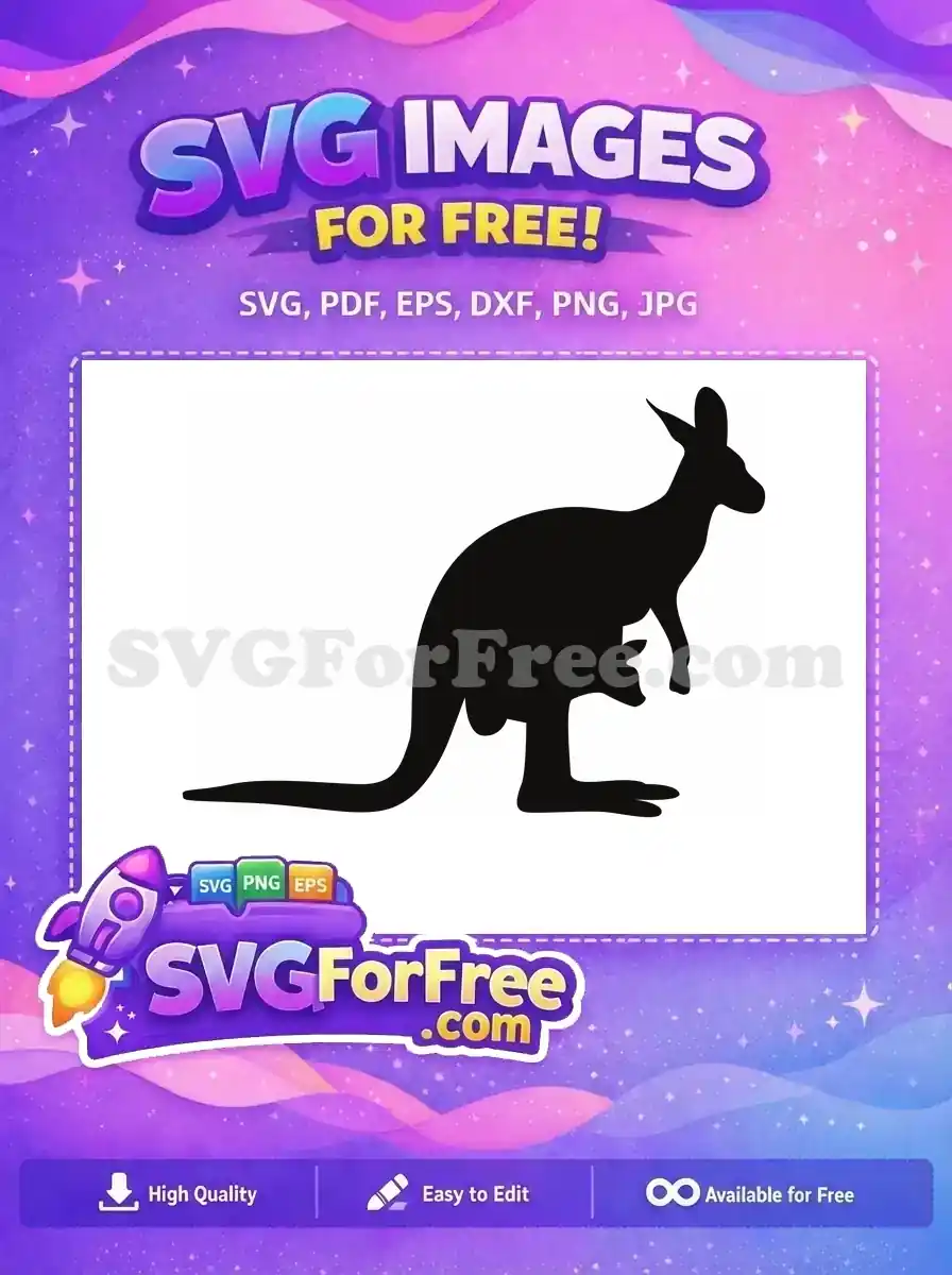Free Mother Kangaroo Free Joey Silhouette Animal Free SVG
