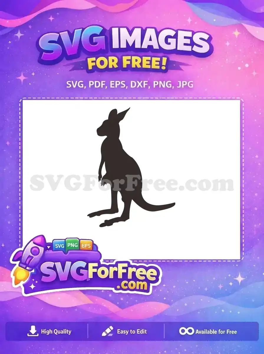 Free Upright Kangaroo Free Silhouette Full Body Cartoon Free SVG