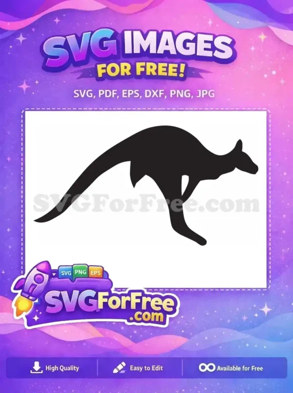 Free Hopping Animal Free Marsupial Kangaroo Silhouette Free SVG 2
