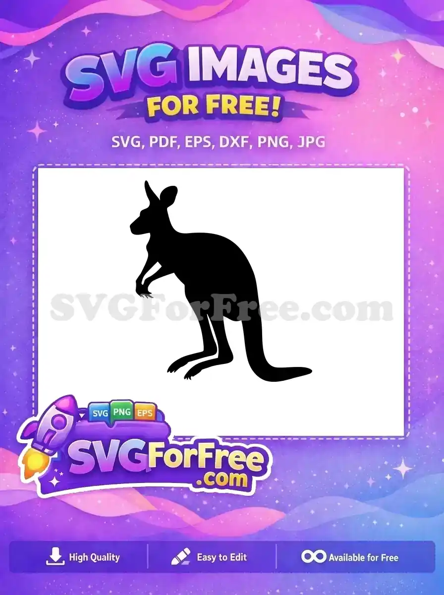 Free Standing Pose Free Sharp Claws Kangaroo Free SVG
